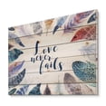 thumbnail image 2 of Designart 'Inspiring Quote With Boho Feathers' Bohemian & Eclectic Print on Natural Pine Wood, 2 of 5