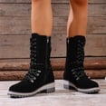 thumbnail image 6 of UngA Womens Combat Boots Ankle Boots Lace-Up Platform Lug Sole Women Boots Black,Size 6.5, 6 of 7