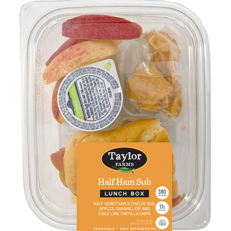 Taylor Farms Half Ham Sub Sandwich Lunch Box Tray, 1 Count, 6.6 oz (Fresh)