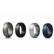 TekDeals 4Pack Silicone Wedding Rings for Men, Breathable Mens' Rubber Wedding Bands, Size 12/11/10/9/8/7 inch, Multi-Colored Wedding Rings for Anniversary Birthday Festival