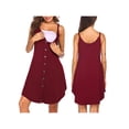 thumbnail image 5 of xiaxaixu Robe de Maternité et d'Allaitement pour Femmes, Décontractée, Sans Manches, à Col en V, Boutonnée, Robe d'Allaitement, Chemises de Nuit, 5 of 5