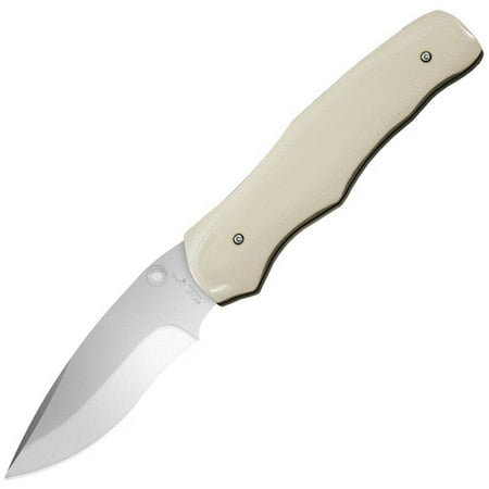 Bear OPS Manual Control Folding Modified Drop Point Rancor Knife, Bead Finish Blade with Tan G-10 Handle