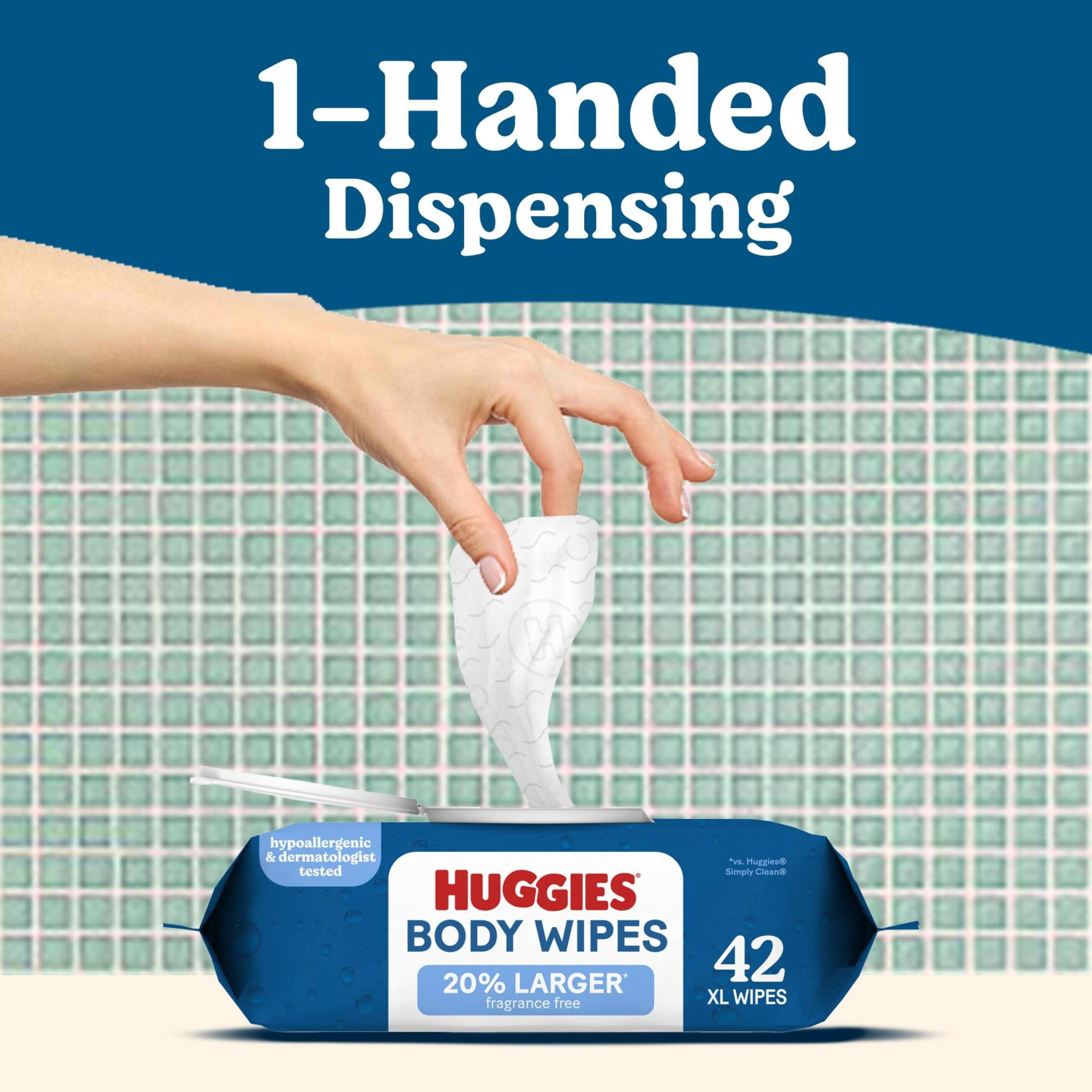 (8 pack) Huggies Extra Large Unscented Wipes, 1 Flip-Top Pack, 42 Count