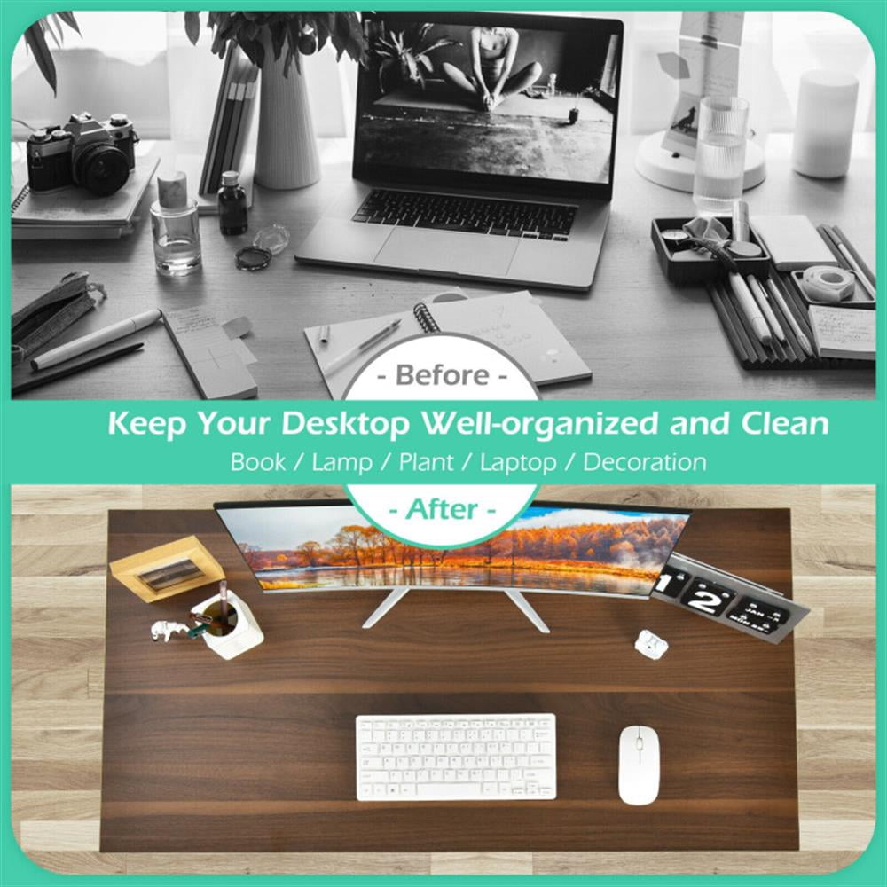 Demi Bonn L Shaped Computer Desk and Writing Workstation for Home and Office, Brown