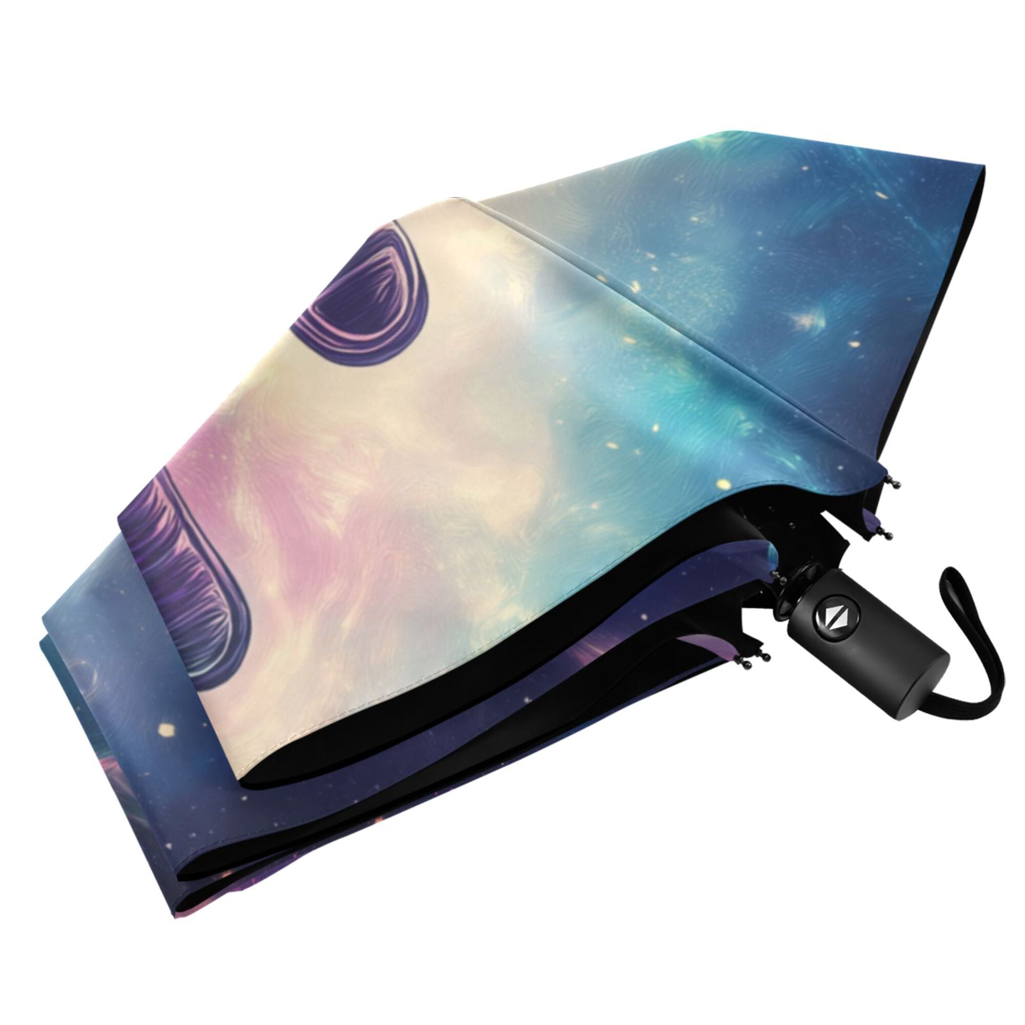 FORMRS Travel Umbrella Folding Auto Open Close Windproof Rain UV Protection, Astronaut Pattern
