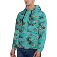 thumbnail image 3 of Lsque Hawaii Palms Pattern Casual Men's Hoodie,Hooded Sweatshirt with Kangaroo Pocket,Pullover Hoodie-4X-Large, 3 of 7