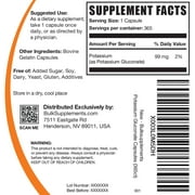 BulkSupplements Potassium Gluconate Capsules, Dietary Supplement, Muscle Support, 365 Capsules