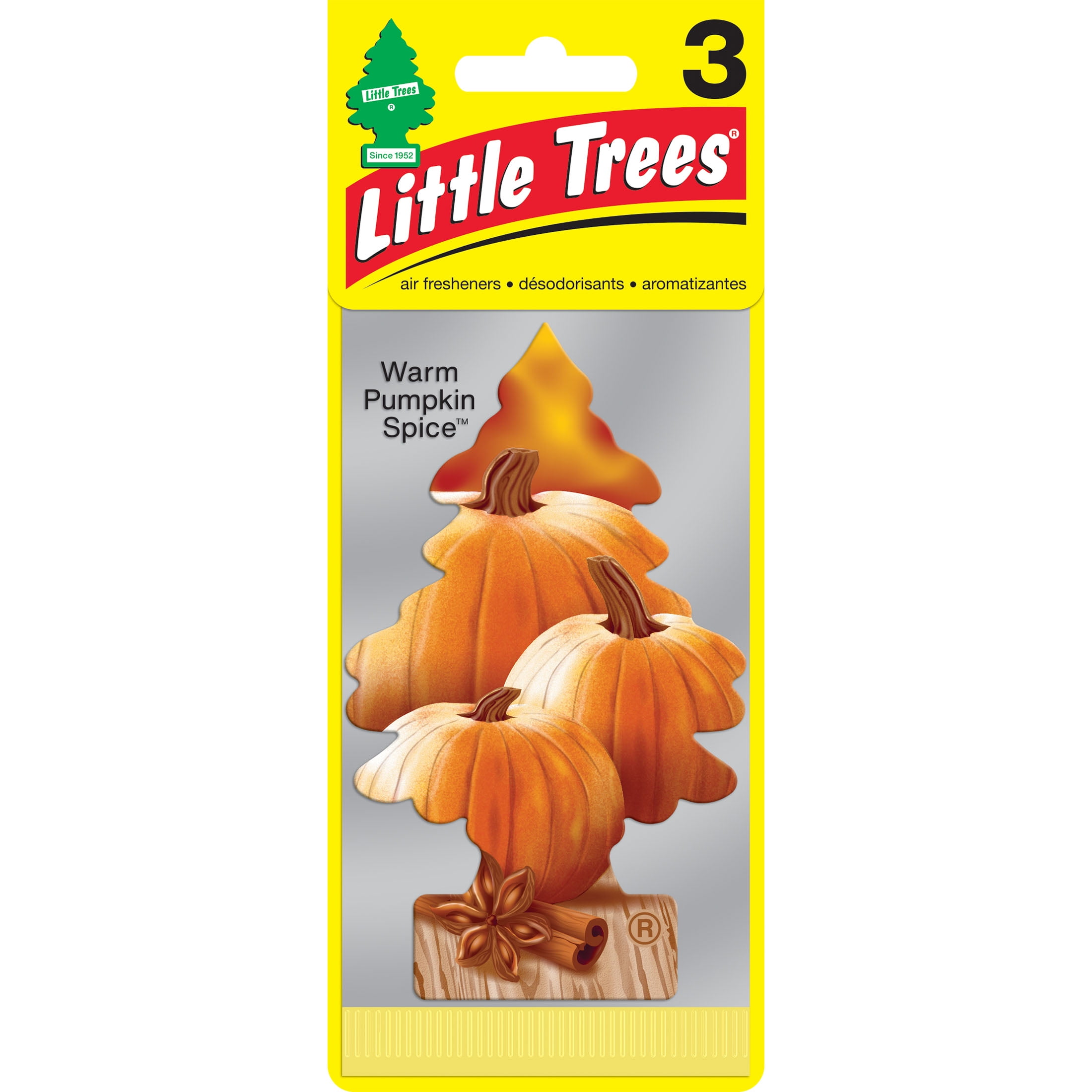 Little Trees Air Freshener Warm Pumpkin Spice Fragrance, 3-Pack