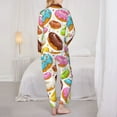 thumbnail image 6 of Wukai Color Donut Print Women's Pajama Set - Soft Long Sleeve Sleepwear for Comfort and Style-Large, 6 of 9