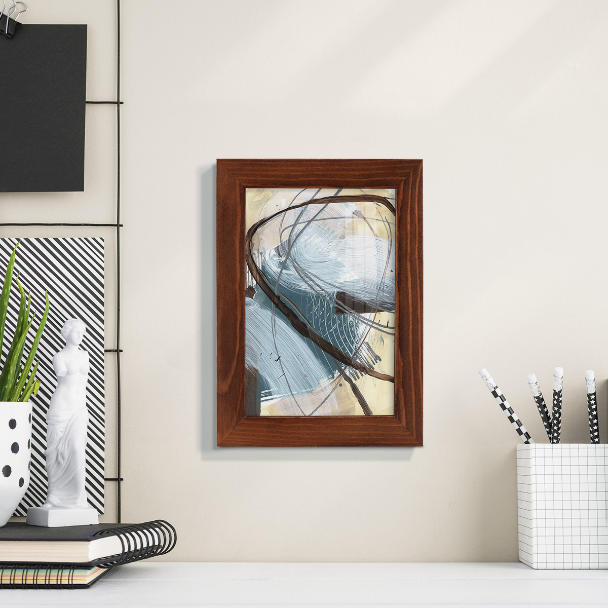 Winding Around II - Framed Print w/glass - Chestnut