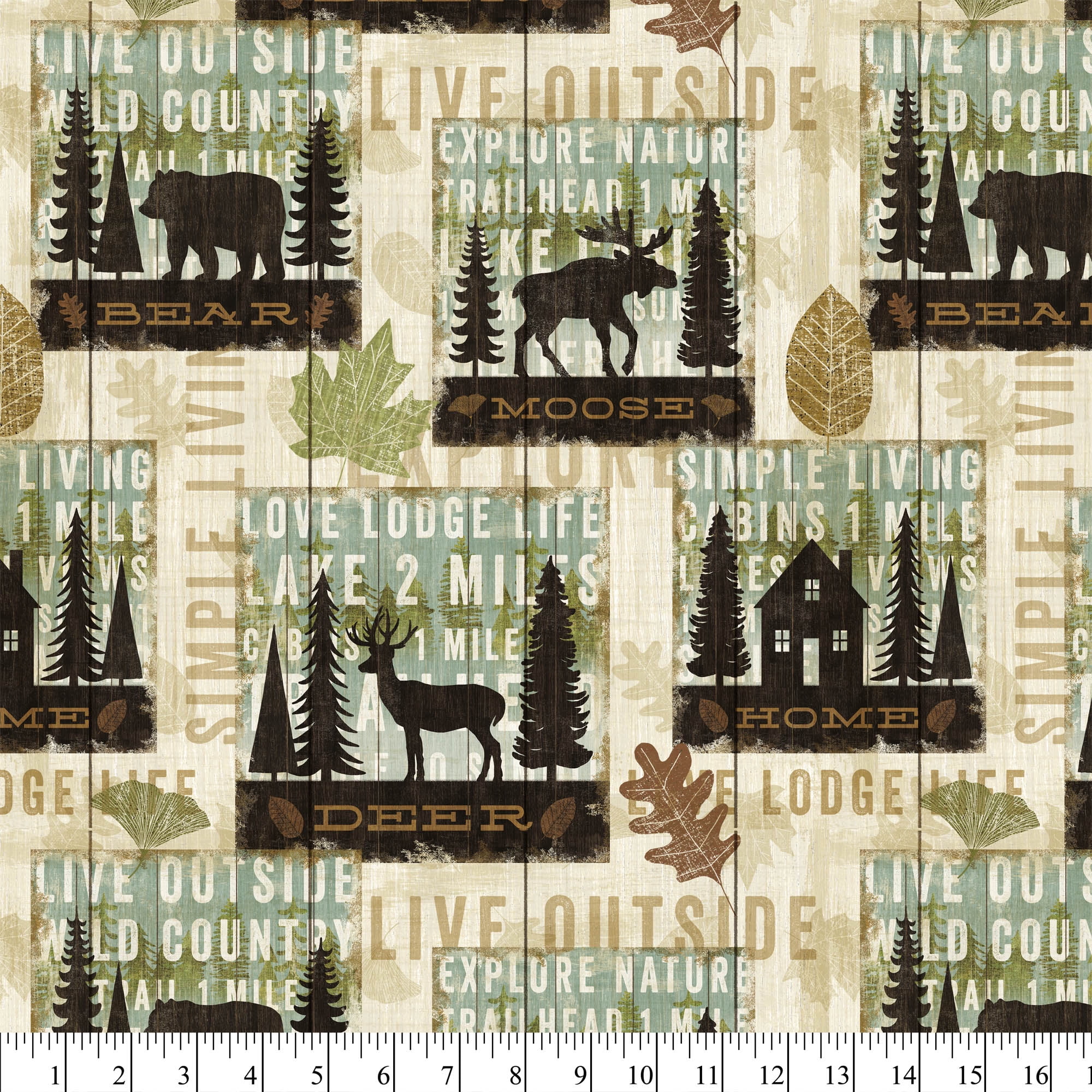 David Textiles Cotton Fabric Mountain Pines Lodge Simple Living Cotton 44 Inches Walmart Com Walmart Com