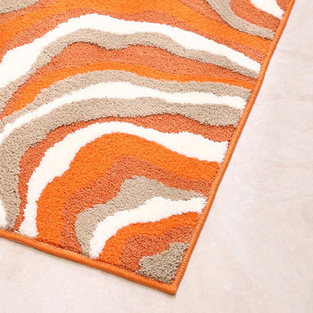 Orange Microfiber Bathroom Rugs 16 x 24inch Soft Plush Absorbent Non-Slip Backing Fluffy Bath Mats Machine Washable