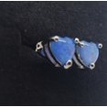 thumbnail image 3 of 6.8mm Heart Blue Opal Sterling Silver Earrings, 3 of 6