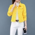 thumbnail image 3 of Tralilbee New Fashion Versatile Ladies Denim Jacket Candy Color Casual Casual Short Denim Jacket, 3 of 4