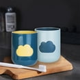 thumbnail image 5 of Tazas para cepillos de dientes, irrompibles, para baño, lindas tazas para cepillos de dientes con patrón de nubes, 5 of 5