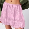 thumbnail image 2 of Loopsun Womens Summer Skirts, Womens Solid Color Pleated Lace Short Skirt Pink M, 2 of 5