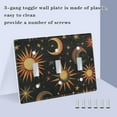thumbnail image 3 of Yayeee Toggle Light Switch Wall Plate 2-Gang 4.56"x4.48" Decorative Outlet Cover, Sun Moon and Stars Pattern, 3 of 7