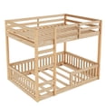 thumbnail image 3 of Euroco Full over Full Bunk Bed with Ladder and Guardrails for Kids Teens Adults, Natural, 3 of 11