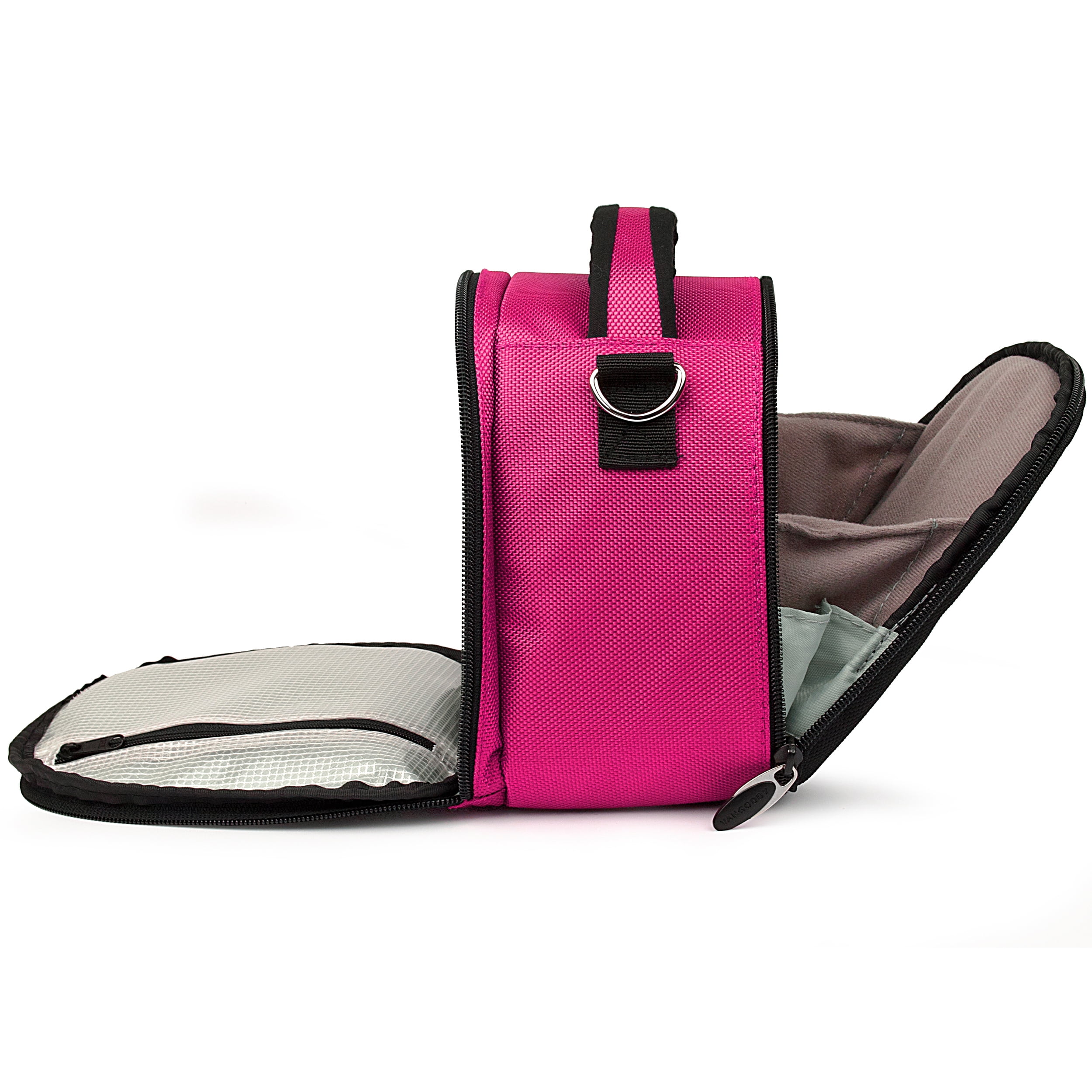 Hot Pink Compact DSLR Camera Case Shoulder Bag with Adjustable Strap, Travel Camera Protector Bag for Canon Nikon Sony Olympus Digital Cameras