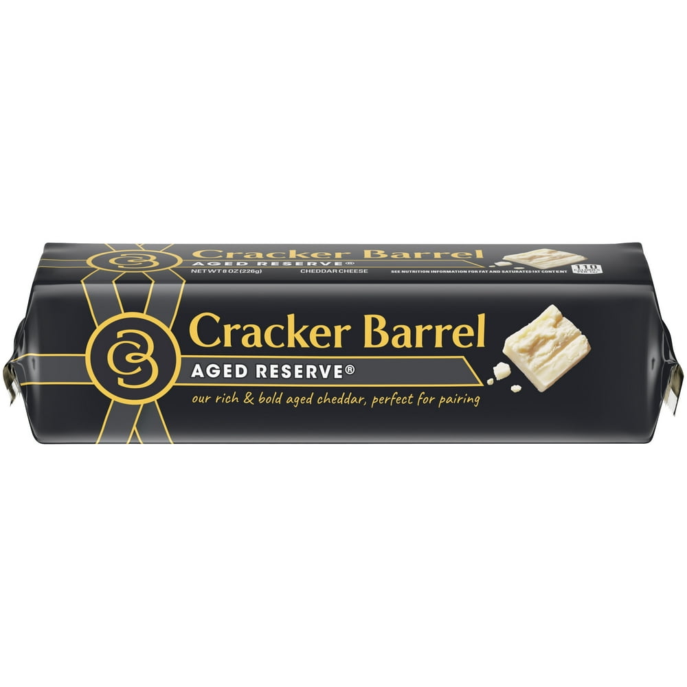 Cracker Barrel Aged Reserve White Cheddar Cheese, 8 oz Block Walmart
