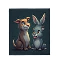 thumbnail image 4 of Cozy Flannel Blanket with Cute Dog and Rabbit Design - Soft Warm Perfect for Sofa Travel Bed and Chair - Durable Comfort, 4 of 7