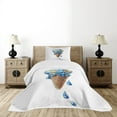 thumbnail image 4 of Ambesonne Ice Cream Quilted Bedspread Set 2 Pcs, Globe Planet Earth Flavor, Twin Size, Pale Caramel Violet Blue, 4 of 5