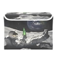 thumbnail image 7 of Yayeee Collapsible Cube Storage Bin with Lid Fabric Closet Decorative Basket with Handles, Space Earth, 7 of 7
