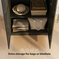 thumbnail image 4 of CoSoTower Armoire Garde-Robe avec 2 Portes de Grange et Tringle, Armoire Garde-Robe Style Ferme pour Chambre, Effet Bois Noir, 4 of 7