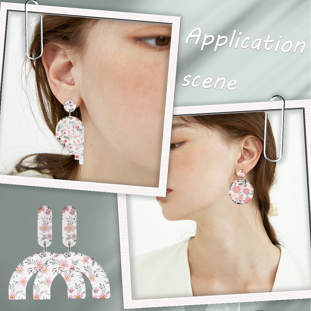 20 Sheets 4 Style Flower Pattern Ceramics Clay Water Transfer Paper Underglaze Transfer Decals for DIY Earrings Pendants Hair Clip Mixed Color 147x106x0.2mm 5 sheets/style