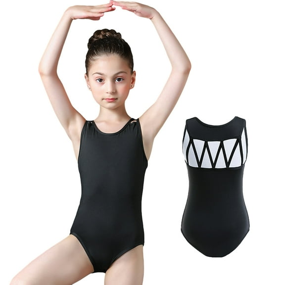 Chenyin Baby Toddler Gymnastics Leotards for Girls One-Piece Dance Biketards Kids Sleeveless Summer Girls Practice Outfit for 3-12 Years