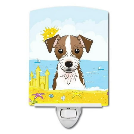 

Caroline s Treasures BB2070CNL Jack Russell Terrier Summer Beach Ceramic Night Light 6x4x3 multicolor