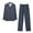 Dark Blue, variant on KyCheLot Mens Pajamas Set Classic Stripe Button down Long Sleeve Tops and Mid Waist Loose Trousers Daily Home Set
