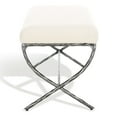 thumbnail image 6 of SAFAVIEH Couture Janeen Solid Boucle Modern Bench with Metal Frame, Ivory/Black, 6 of 11
