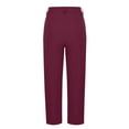 thumbnail image 5 of Capri Leggings for Women Summer Zipper Pocket Pants Casual Button Solid Capris Pant, 5 of 7