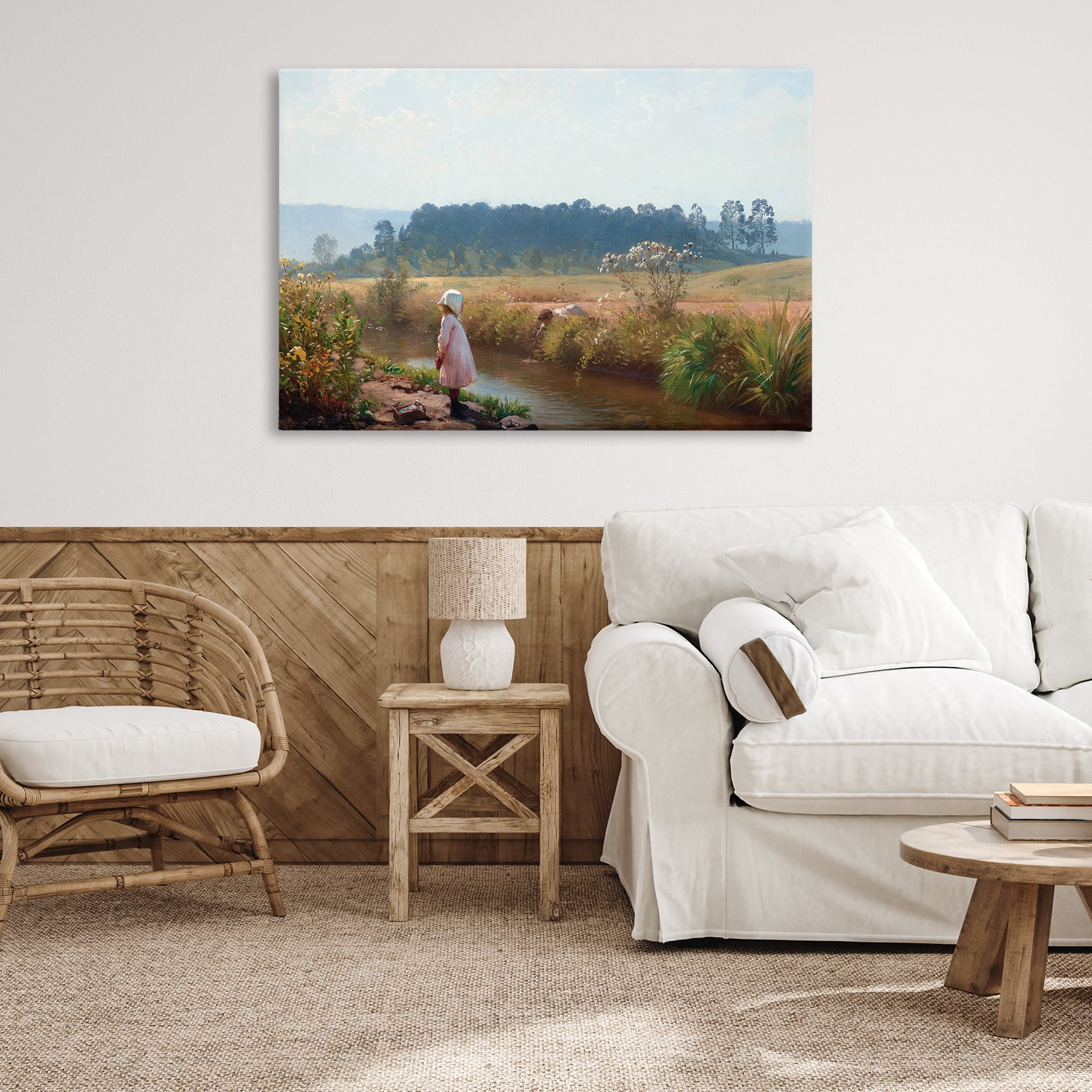 Stupell Industries Down By The River Landscape & Nature Painting Wrapped Canvas Art Print Wall Art, 45 x 30
