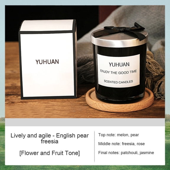 Homesteed Soy Wax Candle Scented Soy Candle Black Jar Candle Aromatherapy Candle Long Burning Cylindrical Natural Essential Oil Fragrance