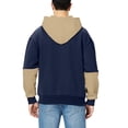 thumbnail image 5 of WTOBBY Men's Patchwork Color Block Hoodie, Long Sleeve Casual Pullover Sweatshirt, Artistic Street Style Design,Navy XL, 5 of 5
