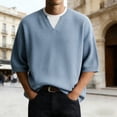 thumbnail image 2 of Landzoo Men'S Tops Solid Color Short Sleeve Crew Neck Tops Summer Casual Men Tees Size XL Blue, 2 of 4