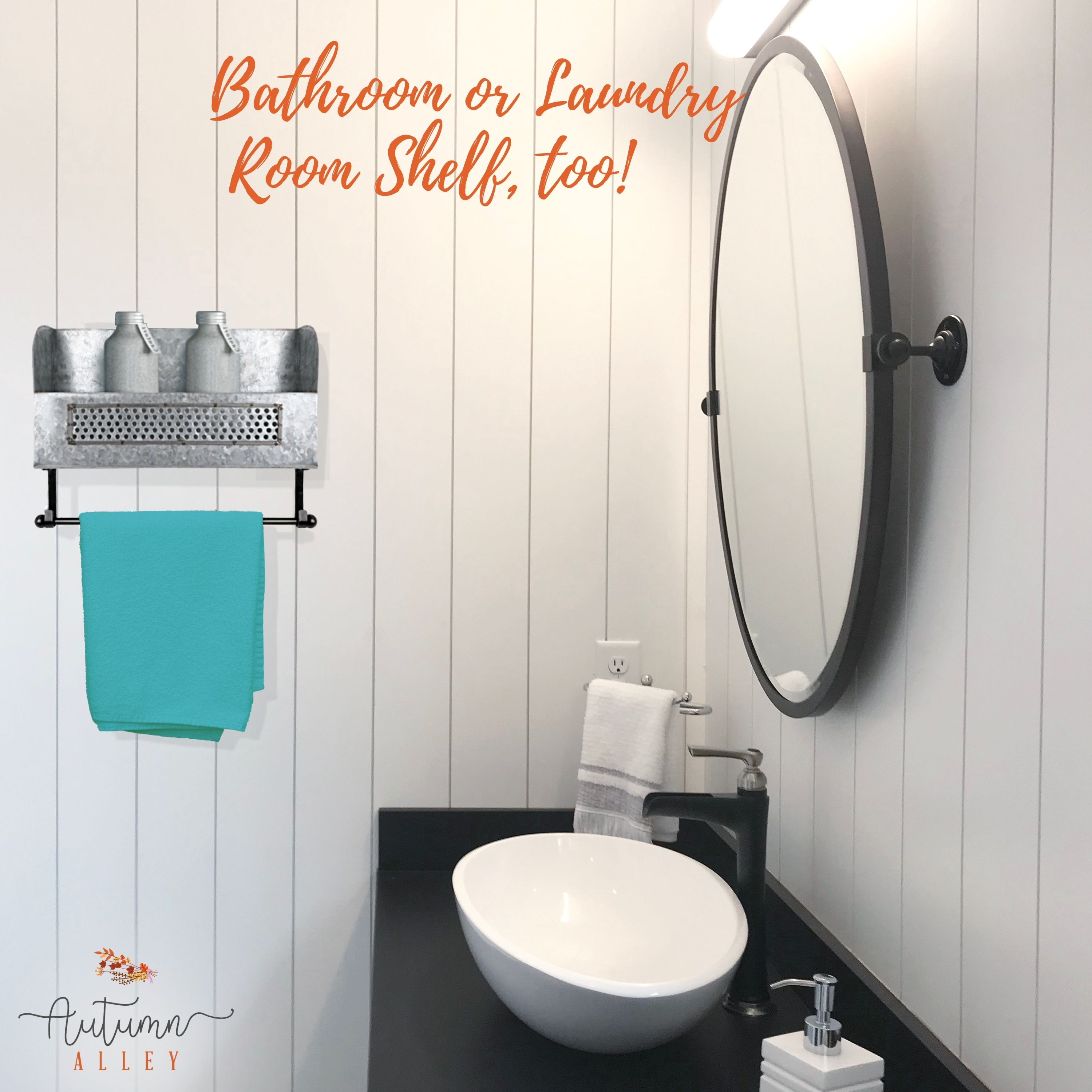 Autumn Alley Wall Mounted Farmhouse Galvanized Paper Towel Holder – Rustic Kitchen Decor