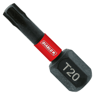 Diablo DT201P100 Insert Bit, T20 Drive, Torx Drive, 1/4 in Shank, Hex Shank, 1 in L, HSS