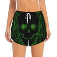 thumbnail image 4 of Lsque Numbers Skull Printed Women's Running Shorts with Liner Pockets,Elastic Quick Dry Workout Athletic Gym Yoga Shorts,Womens High Waist Shorts-XX-Large, 4 of 9