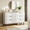 White, variant on M optimized Fluted 6 Drawer Dresser, Wide Wood Double Dresser with Metal Legs and Handles, Modern Chest of Drawers with Anti-Tipping Design for Bedroom Living Room Hallway
