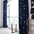 thumbnail image 4 of Cortina de ventana con diseño de estrellas Aigend, paneles opacos, cortinas con perforación, adecuados para dormitorio, sala de estar(AZUL OSCURO), 4 of 14