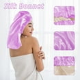 thumbnail image 2 of SkyAuks Silk Bonnet For Natural Hair, Satin Bonnet Silk Bonnet Hair Bonnet For Sleeping, Satin Bonnet For Hair Bonnets For Women, Light-Purple, 2 of 7