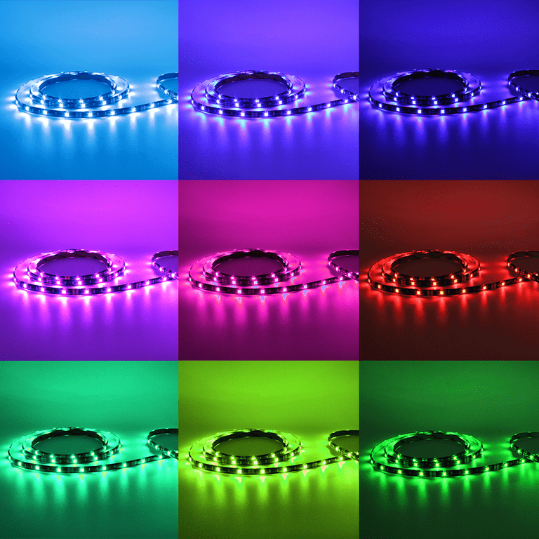phopollo Led Lights 20ft for Bedroom Color Changing Luces Led para  Decoracion RGB DIY Color Option with Power Supply and Remote