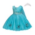 thumbnail image 1 of Verano niña flor cumpleaños tul vestido arco vestido de boda niños fiesta de noche princesa rojo rosa ropa bebé niña Bowknot vestidos 7-8T (etiqueta 150) Gao Jinjia LED, 1 of 2