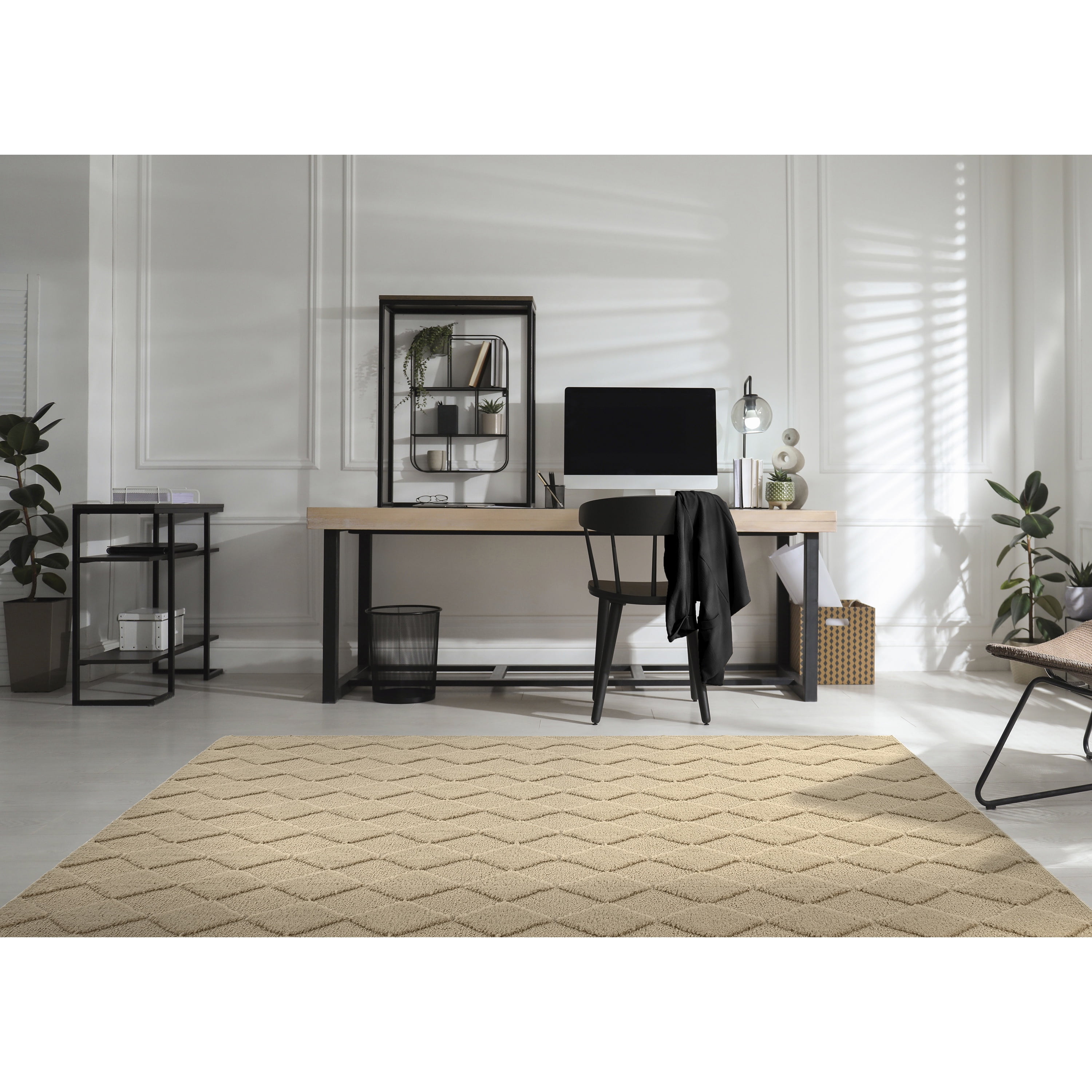 Garland Rug Diamond Polypropylene Tan Square Indoor Area Rug, 12' x 12'