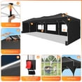 thumbnail image 3 of HOTEEL 10x30 Ez Up Pop Up Canopy Tent, Party Tents with One Push Central Button Air Vent, Instant Canopy Tent with Sidewalls & Reflective Strip, Black, 3 of 8