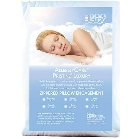 Allergy Store Pristine Luxury Dust Mite Proof Pillow Covers - Travel, 100% Polyester | Allergy-Reducing (Best Dust Mite Pillow Covers)
