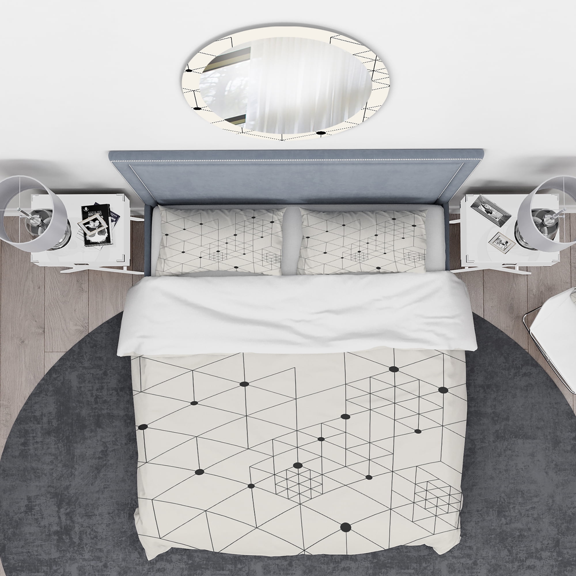 Designart 'Geometric Triangular Composition' Mid-Century Modern Duvet Cover Set